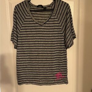 Fox Gray and Black Striped Top